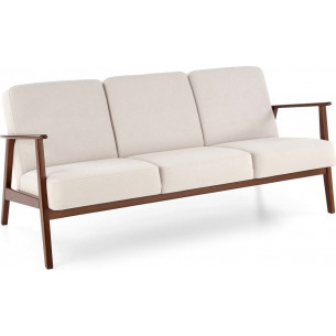 Milano 175cm walnut / light beige castel 04 3-seater PRL / vintage sofa Halmar