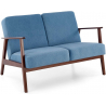 Milano 120cm walnut&amp;Blue castel 74 2-seater PRL / vintage sofa Halmar