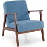 Milano walnut&amp;blue castel 74 upholstered PRL / vintage armchair Halmar