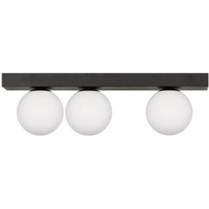 Sphere IIIa white opal&amp;black glass balls ceiling lamp Zumaline