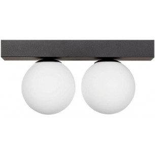 Sphere II white opal&amp;black glass balls ceiling lamp Zumaline