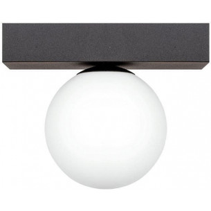 Sphere I white opal&amp;black glass ball ceiling lamp Zumaline