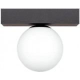 Sphere I white opal&amp;black glass ball ceiling lamp Zumaline