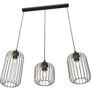 Lampa wisząca druciana na listwie Vander III 74cm czarna Emibig 2