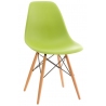 DSW Armless lime green plastic chair with wooden legs D2.Design