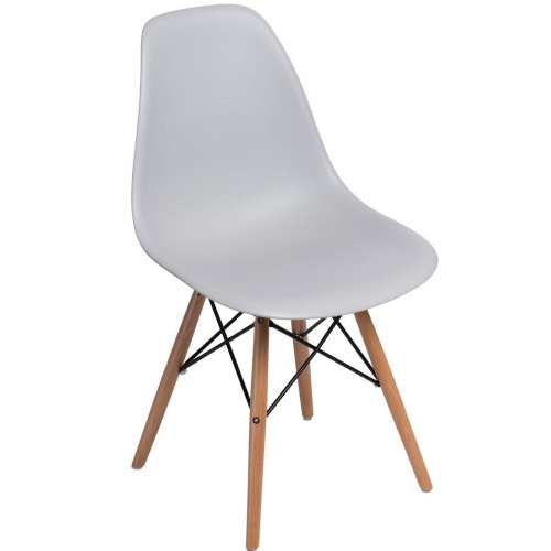 Stylowe Krzesło skandynawskie z tworzywa DSW Armless Jasnoszare D2.Design do salonu i jadalni.