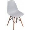 DSW Armless light grey plastic scandinavian chair with wooden legs D2.Design