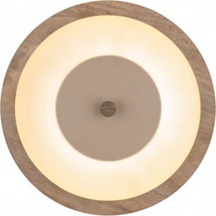 Kinkiet drewniany okrągły Bugie LED 23cm orzech / opal LoftLight