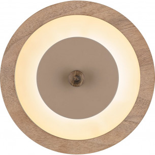 Kinkiet drewniany okrągły Bugie LED 15cm orzech / opal LoftLight