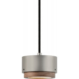Lampa wisząca drewniana Jubi LED 10cm orzech amerykański / perłowo-beżowy LoftLight