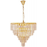 Żyrandol kryształowy wiszący Versailles 61cm transparentny / złoty Zumaline