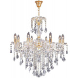 Żyrandol wiszący z kryształkami Chateau 70cm przeźroczysty / złoty Zumaline