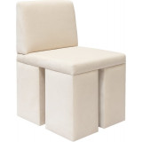 Krzesło designerskie welurowe Object106 piaskowe NG Design