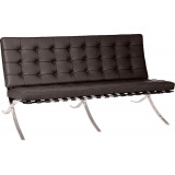 Stylowa Sofa skórzana 2 osobowa Barcelon Brązowa D2.Design do salonu i przedpokoju.