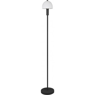 Glenn 120cm opal&amp;black matt retro Floor lamp with glass shade Reality