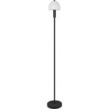 Lampa podłogowa szklany klosz retro Glenn 120cm opal / czarny mat Reality