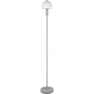 Lampa podłogowa szklany klosz retro Glenn 120cm opal / ciemny szary Reality