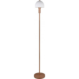 Lampa podłogowa szklany klosz retro Glenn 120cm opal / brąz Reality