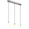 Molly III 60cm White&amp;matt Nickel Triple Glass Pendant lamp on Rail Reality