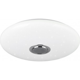 Musica LED 58cm white Modern ceiling lamp with remote control and speaker Reality