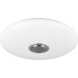 Musica LED 58cm white Modern ceiling lamp with remote control and speaker Reality
