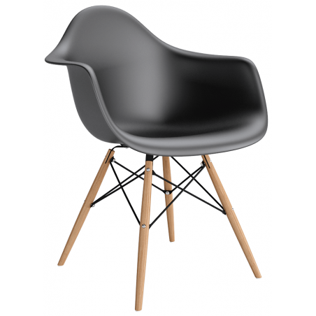Daw black scandinavian chair with armrests D2.Design