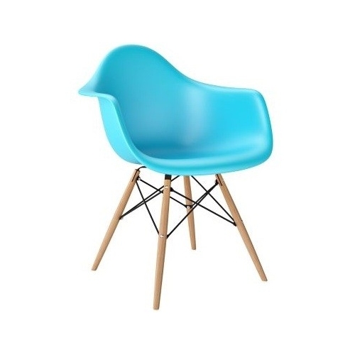 Designerskie Krzesło plastikowe z podłokietnikami Daw Niebieskie D2.Design do kuchni i salonu.