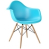 Daw blue plastic chair with armrests D2.Design