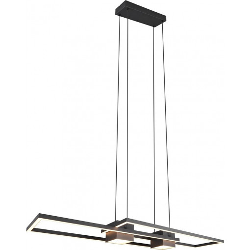 Albany LED 100cm matt black Modern pendant lamp with remote control Trio