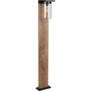 Ardila 100cm wood imitation&amp;black&amp;transparent Garden post with twilight sensor Trio