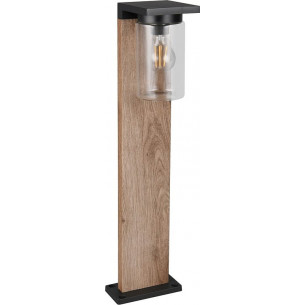 Ardila 65cm wood imitation&amp;black&amp;transparent Garden post with twilight sensor Trio