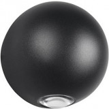 Avisio LED 3000K 10cm matt Black Ball Up-Down Outdoor Wall lamp Trio