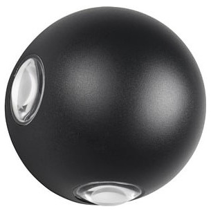 Avisio LED 3000K 10cm Black matt Ball Outdoor Wall lamp Trio