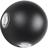 Avisio LED 3000K 10cm Black matt Ball Outdoor Wall lamp Trio