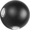 Avisio LED 3000K 10cm Black matt Ball Outdoor Wall lamp Trio