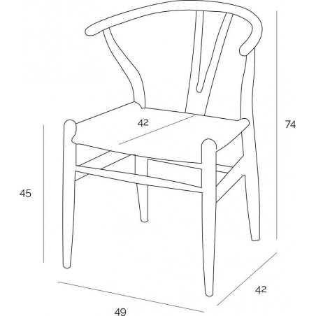 Wicker brown wooden chair D2.Design
