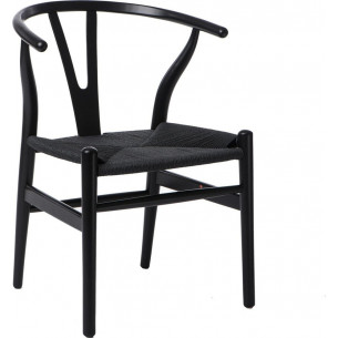 Wicker black wooden chair D2.Design