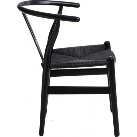 Wicker black wooden chair D2.Design