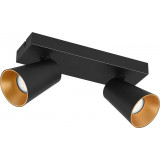Sharp Black matt 2-Point Ceiling Spotlight Trio
