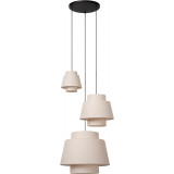 Lampa wisząca japandi 3 punktowa Tribute 60cm kremowa Lucide