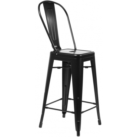 Paris Back 66 insp. Tolix black metal bar stool with backrest D2.Design