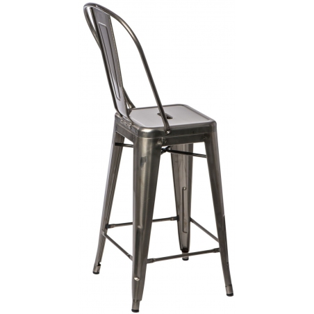Designerskie Metalowe Krzesło barowe z oparciem Paris Back 66 insp. Tolix D2.Design do kuchni.