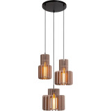 Lampa wisząca filcowa potrójna Rollo 50cm taupe Lucide