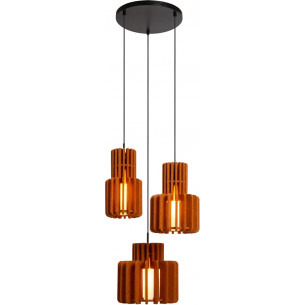 Lampa wisząca filcowa potrójna Rollo 50cm terracotta Lucide