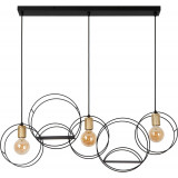 Lampa wisząca loft z półkami Circle 104cm czarno-złota Lucide