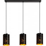 Lampa wisząca dekoracyjna na listwie Almelo III 92cm czarny / matowe złoto / mosiądz Lucide