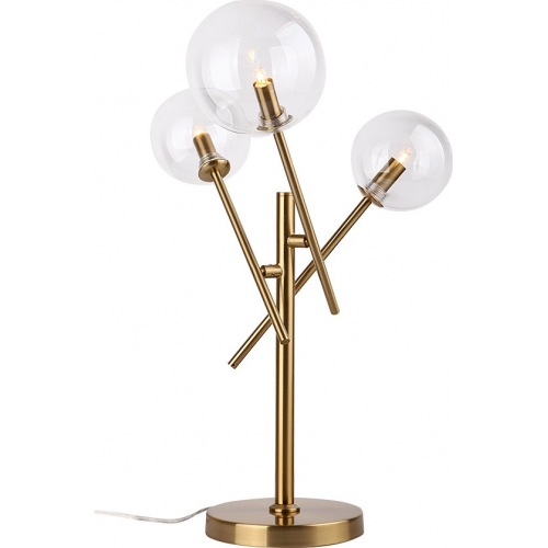 Stylowa Lampa stołowa szklana Lollipop Mosiądz/Przeźroczysta MaxLight do salonu.