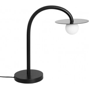 Lampa stołowa ze szklaną kulą Enigma LED 3000K opal / czarny MaxLight