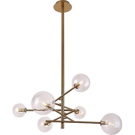 Stylowa Lampa sufitowa szklane kule Lollipop VI 88 Mosiądz/Przeźroczysty MaxLight do salonu i sypialni.