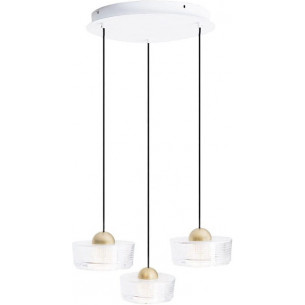 Lampa wisząca Lipari III Round LED 35cm 3000K przeźroczysty / złoto szczotkowane MaxLight